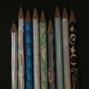 Pencils Decorative Patterns Metallic Stars Sea Rainbow Back-to-School Supplies 9